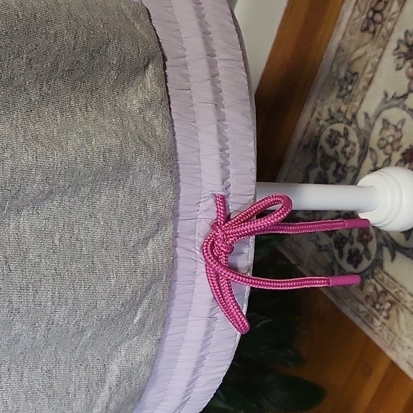 Peleton Chic Fabric Mix Gray Pink Purple Pullover Sweatshirt Windbreaker Size S - Picture 5 of 8